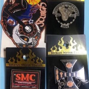 3 Pins & Patch
2006 Sturgis Black Hills Motorcycle Rally
Jacket or Hat Pin NOS